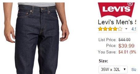 price for levi's jeans